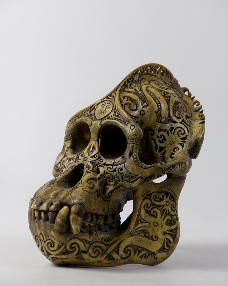 Carved Orangutan Skull